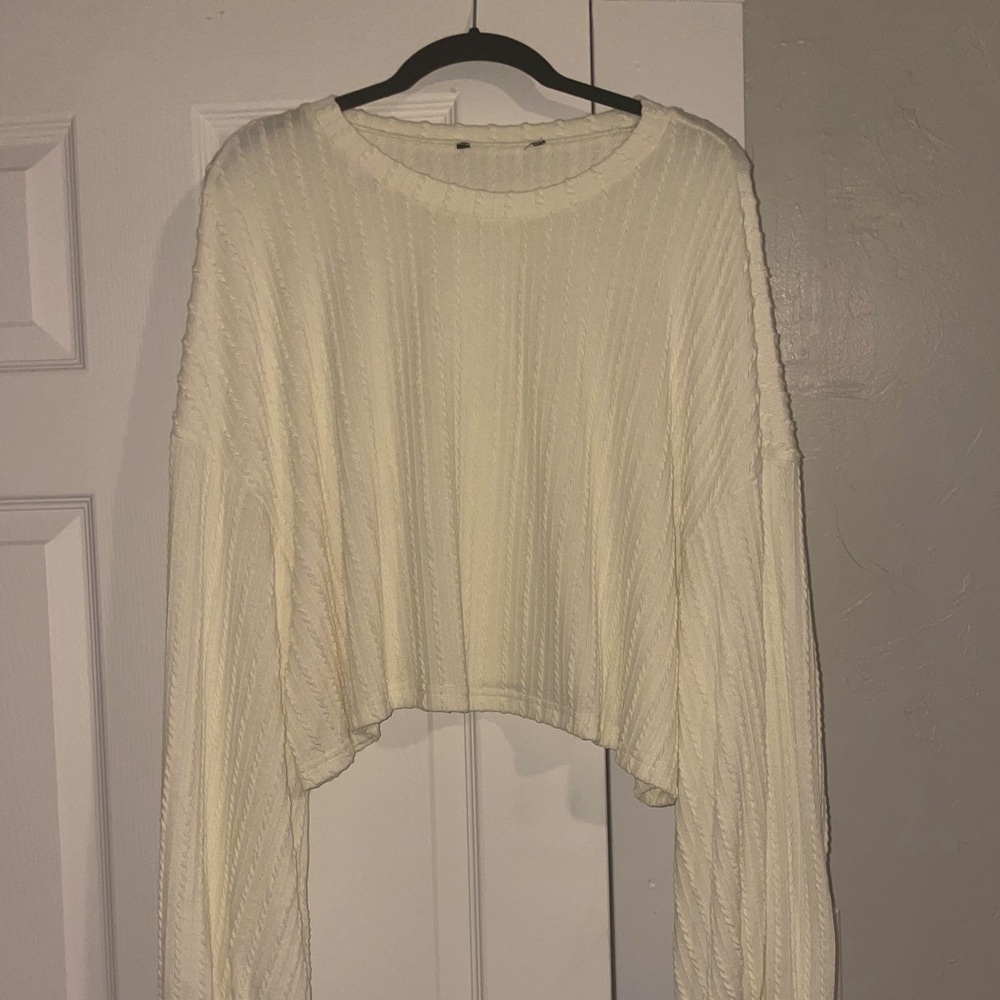 Cropped Cream Sweater